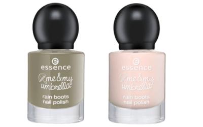 essence me & my umbrella rain boots nail polish 03 take me to the clouds & 04 i have my pocket full of sunshine // NOTD #10