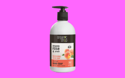 organic shop organic rose & peach hand soap