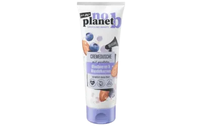 no planet b Cremedusche mit geretteten Blaubeeren & Mandelkernen