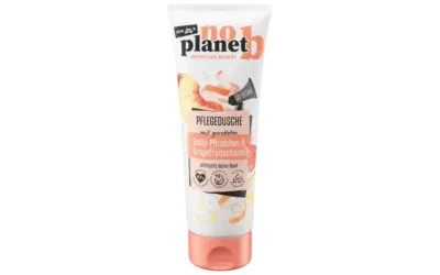 no planet b Pflegedusche mit geretteten Baby-Pfirsichen & Grapefruitschalen