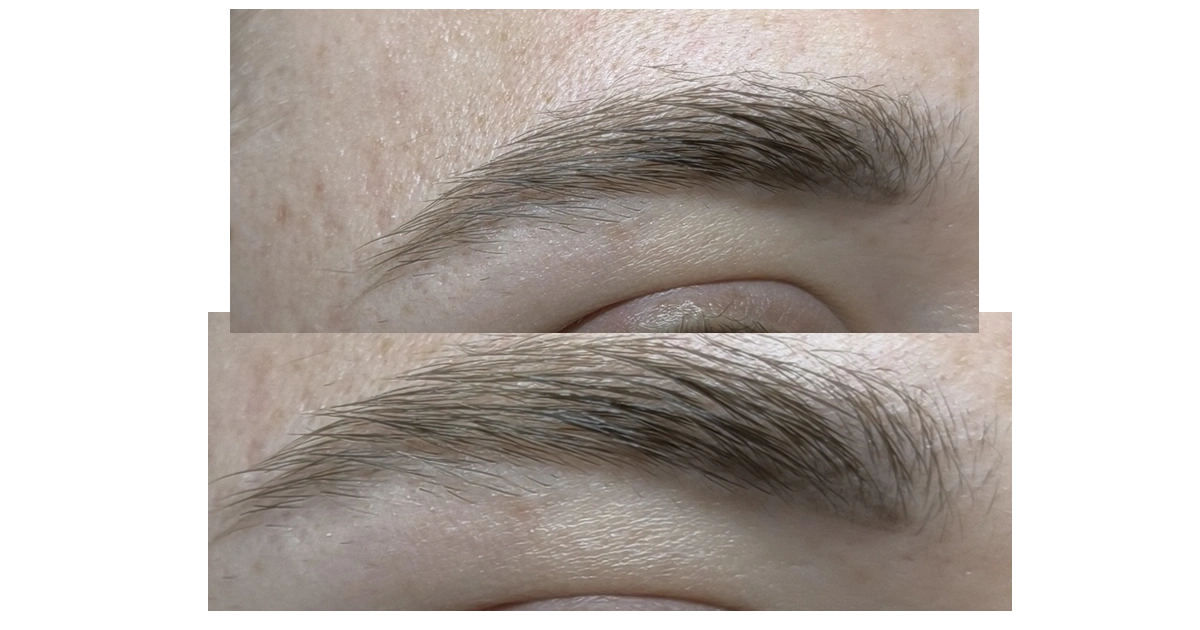 Swatch des Maybelline Brow Mascara Fast Sculpt in 10 Clear.