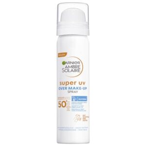 Garnier Super UV Over Make-up Spray mit LSF 50+, Schutz für das Gesicht gegen UV-Strahlen und äußere Umwelteinflüsse, Mit feuchtigkeitsspendender Hyaluronsäure, Ambre Solaire, 1 x 75 ml
