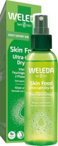 WELEDA Bio Skin Food Ultra Light Dry Oil - Naturkosmetik 2in1 Feuchtigkeitspflege für Gesicht & Körper - Unisex Gesichtspflege/Körperpflege Spray für sofortigen Glow & weiche Haut (vegan, 100ml)