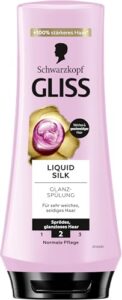 Gliss Spülung Liquid Silk (200 ml), Haarspülung pflegt sprödes und glanzloses Haar intensiv, Pflegespülung für Glanz und Geschmeidigkeit für Haare wie Seide