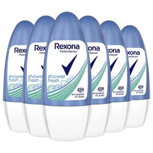 Rexona MotionSense Deo Roll-On Shower Fresh - Anti-Transpirant mit 48 Stunden Schutz gegen starkes Schwitzen und Körpergeruch - 50 ml (6er-Pack)