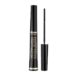 L'Oréal Paris Schwarze Wimperntusche für präzise getrennte Wimpern mit teleskopischer Länge, False Lash Telescopic Gold Mascara, Extra Black, 1 x 8 ml