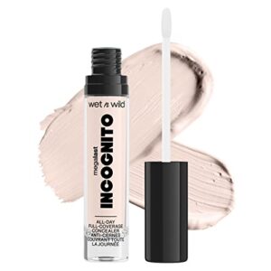 wet n wild, Megalast Incognito Full-Coverage Concealer, Nahtlos, hochpigmentiert, aufbaubar, mittel- bis volle Deckkraft, mattes Finish, nährend und feuchtigkeitsspendend, mit Sheabutter, Fair Beige