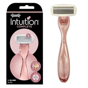Wilkinson Sword - Intuition Complete Rasierer für Frauen, Rasiergriff + 1 Rasierklingen, Skin-Protect-Gel für sanftes Gleiten