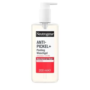 Neutrogena Anti-Pickel+ Peeling Waschgel klärende Gesichtsreinigung mit reinigender Salicylsäure für zu Unreinheiten neigende Haut,200 ml