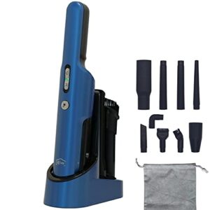 djive Ultralight Tischstaubsauger, 650g leicht, beutellos, 15 kPa starker Akku Handstaubsauger, für Krümel, Tierhaare, Sofa, Auto, 25 Min Laufzeit, wiederaufladbar, Handsauger inkl. Zubehör-Set, blau