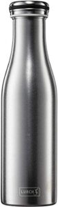 Lurch 240929 Isolierflasche/Thermoflasche für heiße und kalte Getränke aus doppelwandigem, gesandstrahltem Edelstahl 0,5l