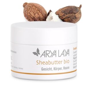 ARYA LAYA Sheabutter bio, 100 ml: Aus kontrolliert biologischem Anbau, für sehr trockene oder rissige Hautpartien & splissige Haarspitzen, vegan