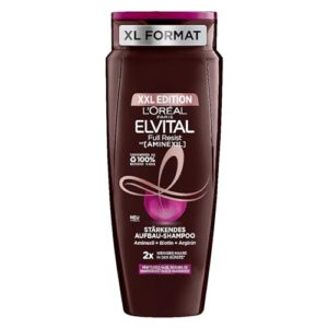 L'Oréal Paris Stärkendes XXL Shampoo gegen Haarausfall durch Haarbruch, Für kraftloses, brüchiges Haar, Mit Biotin, Provitamin B5 und Arginin, Elvital Full Resist Haarshampoo, 1 x 700 ml